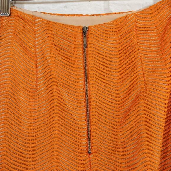 ML Keepsake The Label Orange Think Twice Scallop Modern Midi Pencil Skirt NWT S - Picture 6 of 7